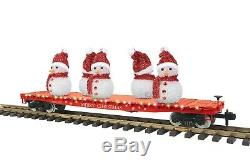 70-76060 Flat Car Withlighted Bonhommes Une Jauge Railking