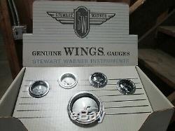 82227 Stewart Warner Wings Set De 5 Jauges Mech / Elect Avec Cadrans De Jauge Noires - Last One