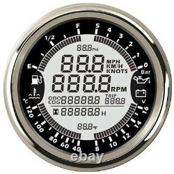 85mm 6in1 Voiture Gps Speedometer Tachometer Water Temp Oil Pressure Voltmeter Gauge