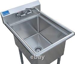Acier Inoxydable One Compartiment Mop Sink 30x24 Taille Du Bol 24x18 Avec Robinet