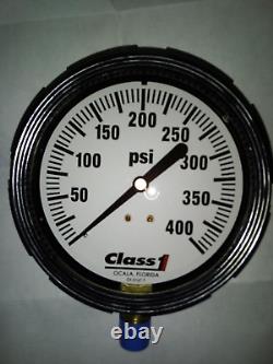 CLASSE UN Manomètre de 0-400 psi avec support de montage à tige de 3,5 pouces