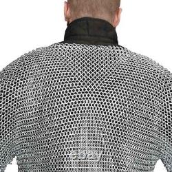 Chemise en cotte de mailles à manches longues en aluminium à anneaux boutonnés