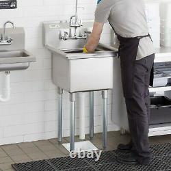 Commercial 22 16 Gauge Acier Inoxydable Un Compartiment Sink Kitchen Utility Nsf