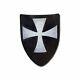 Hospitaller Medieval Shield, 16 Mm, Acier, Prêt Au Combat, Blanc, Taille Unique