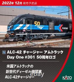 KATO N Gauge ALC-42 Charger Amtrak Day One #301 50th Anniversary Logo Train Mode<br/>KATO N Gauge ALC-42 Charger Amtrak Jour Un #301 50ème Anniversaire Logo Mode Train