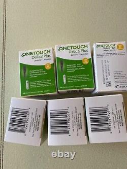 Lot Of 6 Brand New One Touch Delica Plus Lancets Extra Fine 30 Gauge. 100 Par Boîte