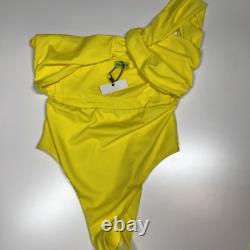 Maillot de bain jaune GAUGE 81 Digos à une épaule découpée et en stretch recyclé
