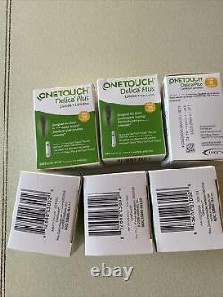 NOUVEAU PACK DE 6 Boîtes de Lancettes fines One Touch Delica Plus, scellées. 30 Gauge.