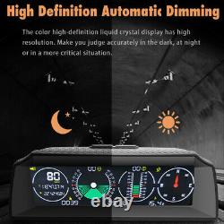 Obd2 Hud Dash Head Up Display Speedometer Slope Meter Inclinometer Compass