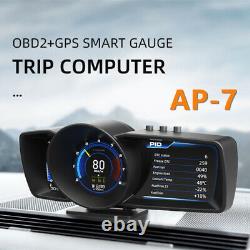Obd2+gps Hud Head Up Car Digital LCD Display Speedometer Turbo RPM Alarm Temp