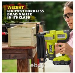 One+ 18v Sans Fil 18-gauge Brad Nailer Kit Avec 2.0 Ah Batterie Compacte Et Charg