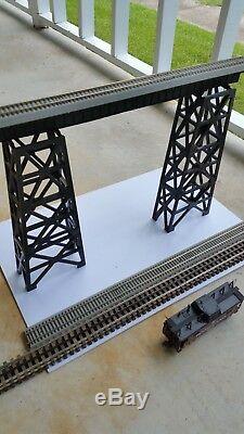Pont De Plate-forme De Poutre En Forme De Plaque Model1900' & Tréteau, Une (1) Ou Deux (2) Piste, O Gauge