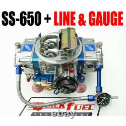 Quick Fuel Ss-650 Cfm Gas Mech Carb #6 Blue Color Free Line Kit Gauge Last One