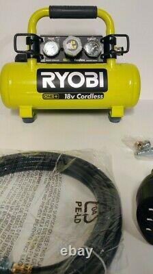 Ryobi 18-volt One+ 1 Gal Compresseur D'air Portable, Chargeur 4.0 Ah Tuyau De Batterie