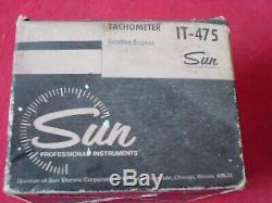 Tachymètre Sun Vintage It-475 4000 Tr / Min 12v Une Pièce En Boite D'origine