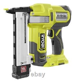 Translate this title in French: RYOBI ONE+ 18V 18-Gauge Cordless AirStrike Narrow Crown Stapler P361 (Tool Only)

RYOBI ONE+ 18V 18-Gauge Agrafeuse sans fil AirStrike à couronne étroite P361 (Outil uniquement)
