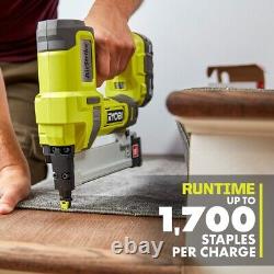Translate this title in French: RYOBI ONE+ 18V 18-Gauge Cordless AirStrike Narrow Crown Stapler P361 (Tool Only)

RYOBI ONE+ 18V 18-Gauge Agrafeuse sans fil AirStrike à couronne étroite P361 (Outil uniquement)