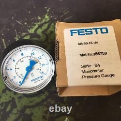 Un NOUVEAU manomètre FESTO MA-50-16-1/4 356759 en stock immédiat.