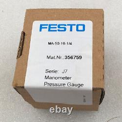 Un NOUVEAU manomètre FESTO MA-50-16-1/4 356759 en stock immédiat.