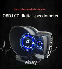 Voiture Obd2 Gauge Hud Digital Display Speedometer Oil Temperature Fault Code Clear